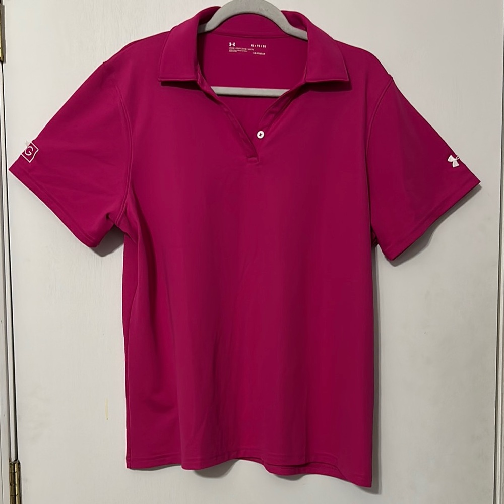 Under Armour Women's Bright Pink Short-Sleeve Polo